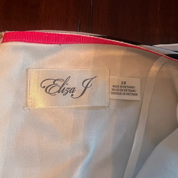 Eliza J. Geometric Print Black White Pink Shift Dress - Size 10 - Picture 4 of 8